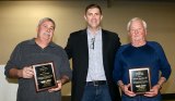 Lemoore Parks and Recreation Director Jason Glick with Volunteers of the Year Joe Correia and Frank Bernhardt.